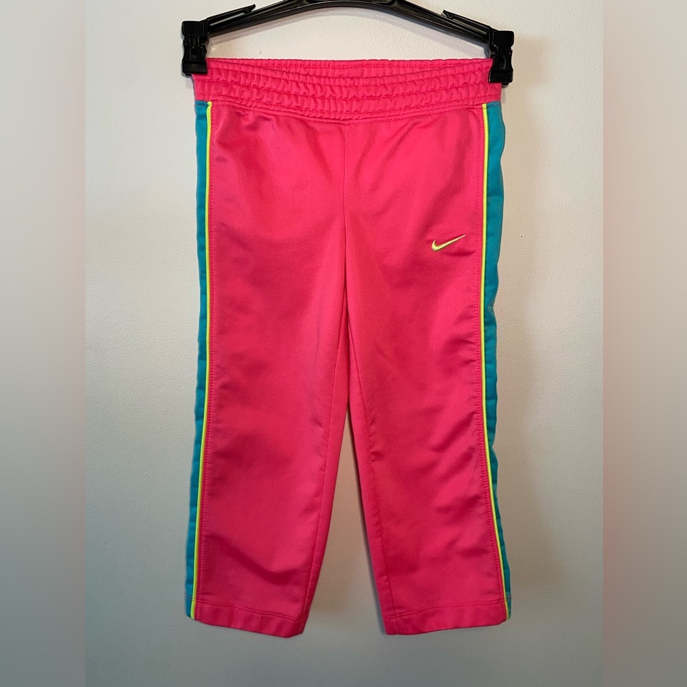 Nike Girls Pink Pants Blue Stripe Size 4